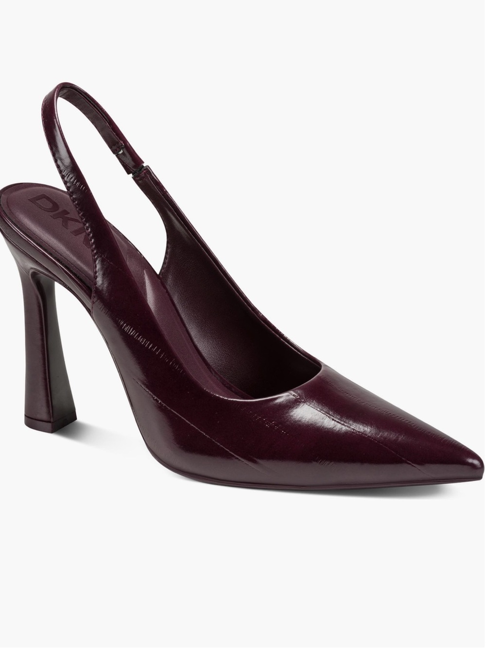 DKNY Women's Burgundy Pointed Toe Slingback Heels